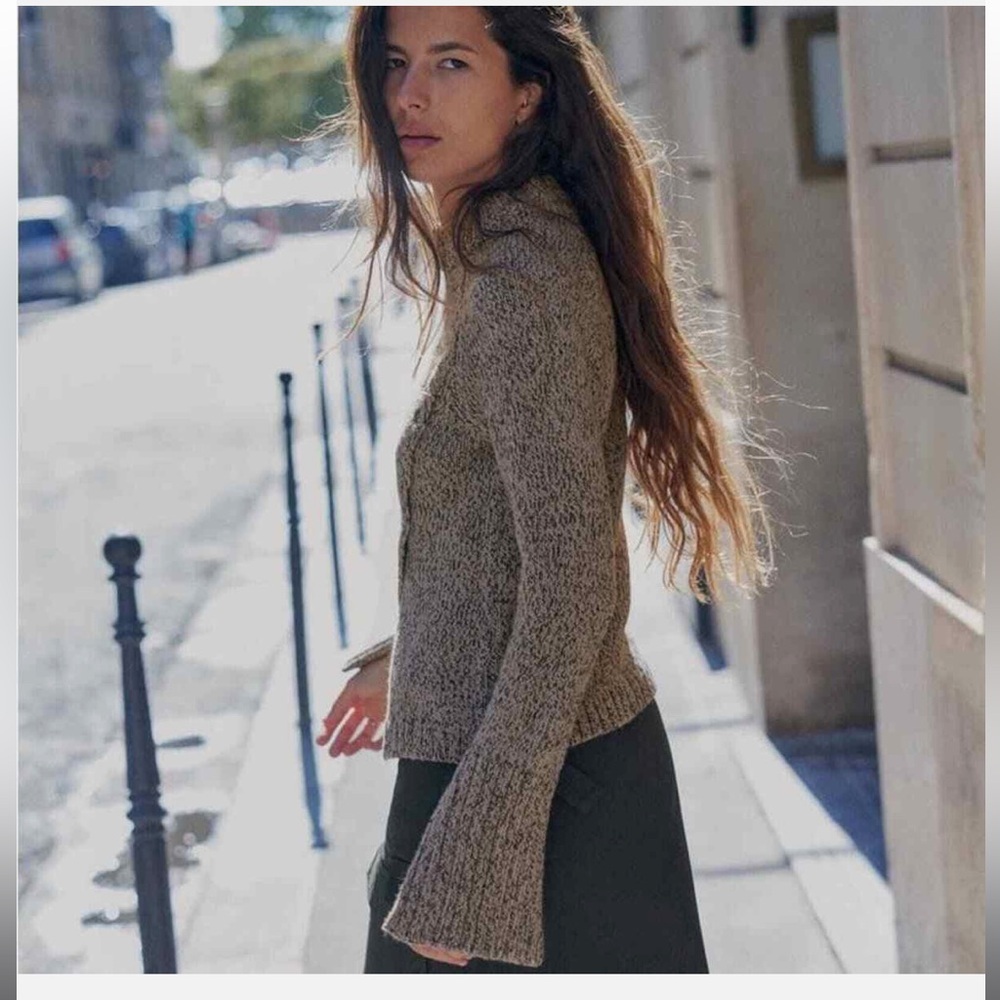NWOT Zara Asymmetric Button Knit Sweater - Picture 3 of 16